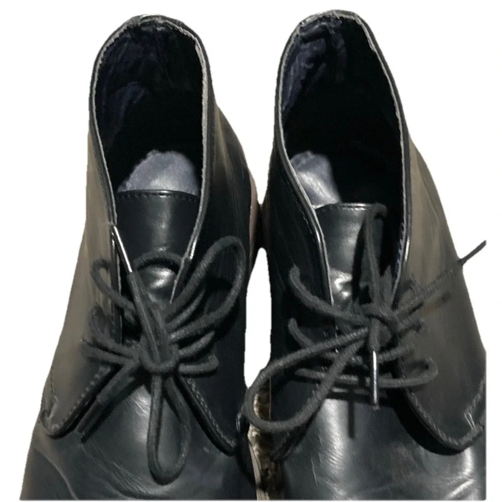 Hawke & Co Men's Chukka Boots Size 10.5 Black Faux‎ Leather Lace Up Casual